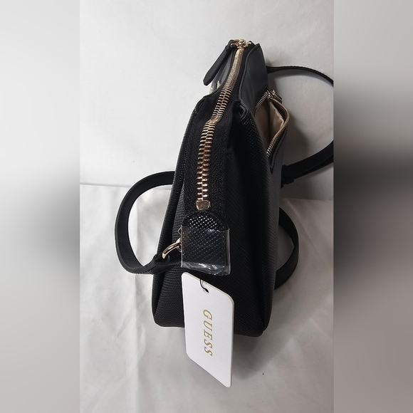 GUESS Noelle triple compartment faux-leather women's small crossbody bag - Black - Picture 4 of 13